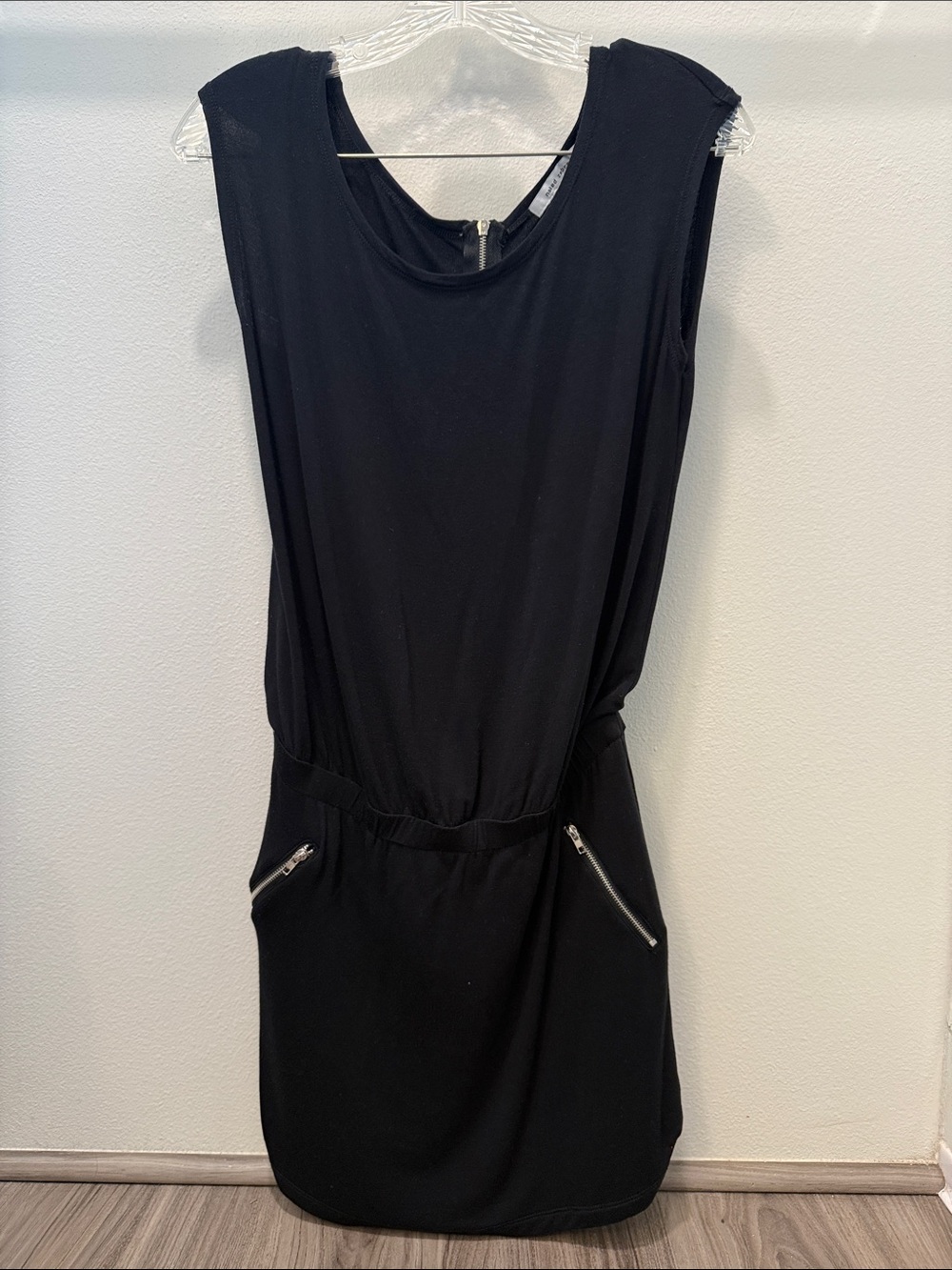 Naked Zebra. Black Sleeveless Zip-Pocket Women’s Dress